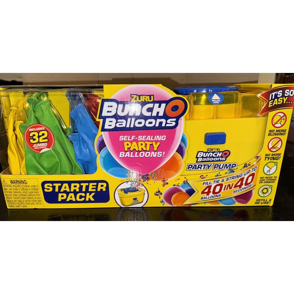 ZURU Bunch O Balloons 32 jumbo Balloons and‎ Pump New Open Box